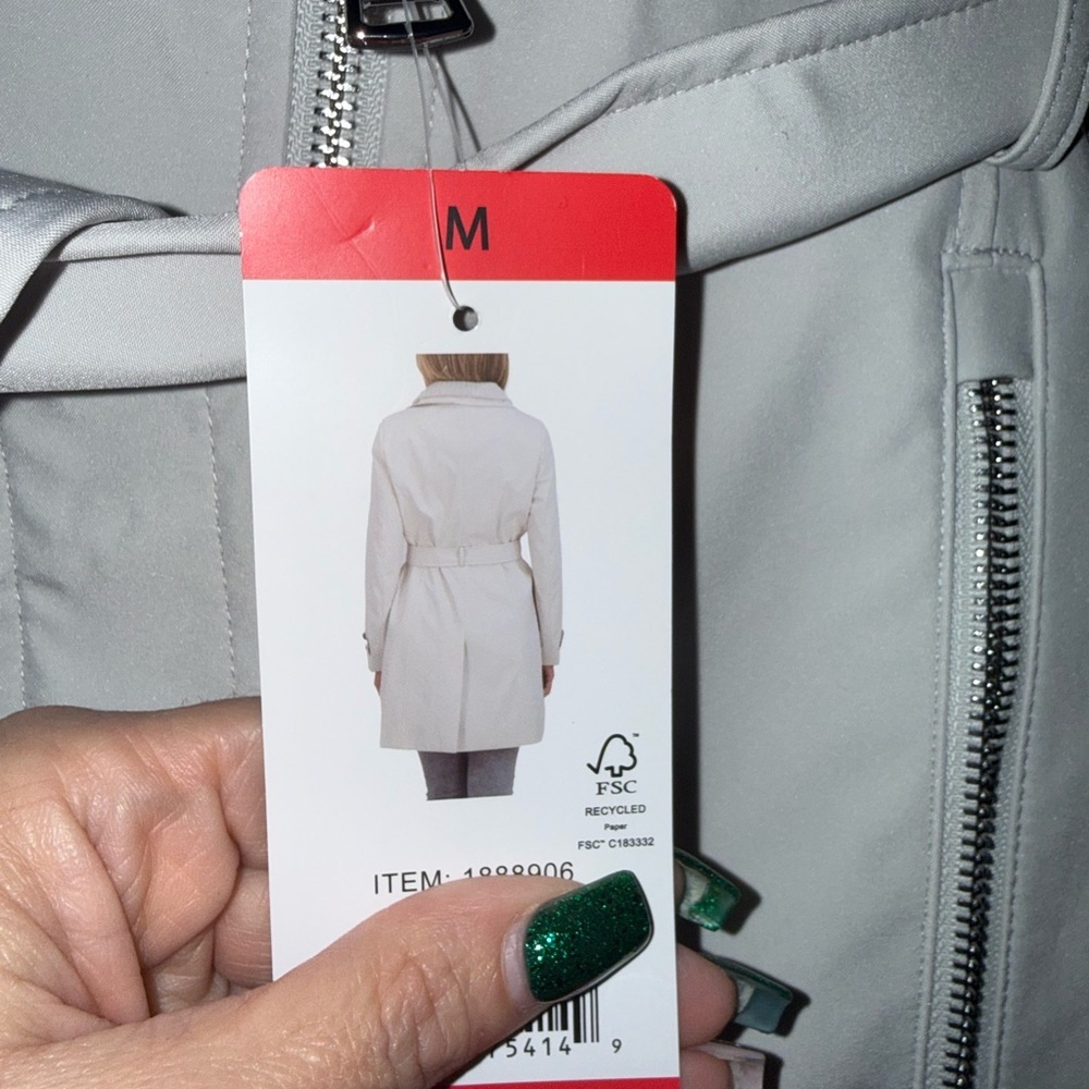 NEW Halston Women’s Water-Resistant Gray Belted Trench Coat – Sizes M & L - Picture 7 of 16